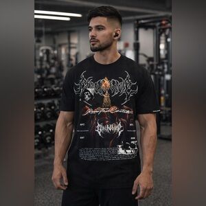 Men’s Civil Regime Oversized Tee Shirt Size Large Grey Ritual Part 2 Skull NEW